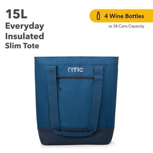 RTIC Everyday Insulated Slim Tote Bag, 15 Ltr, Leak-Free Interior,  Navy